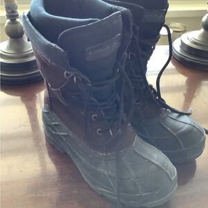Kamik Boy’s Waterproof Black/Brown Snow Boots with Thinsulate Sz 7